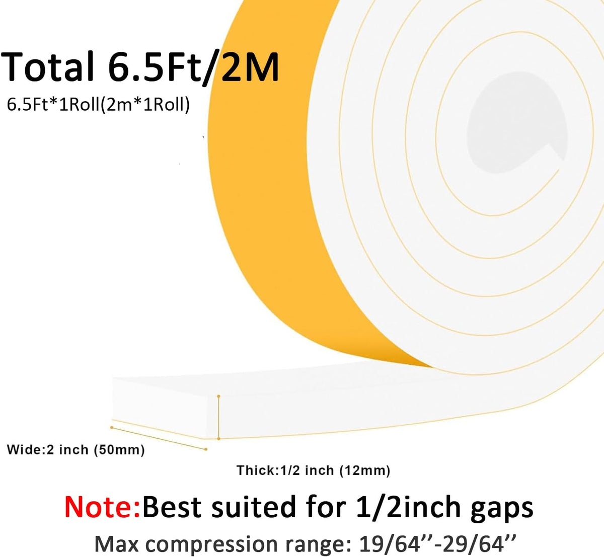 Weather Stripping Door Seal Strip, Strong Adhesive Foam Insulation Tape for Doors and Windows