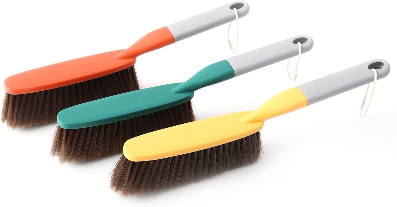 3 Pack 15" Soft Bristle Bed & Counter Cleaning Brush, Dusting & Crumb Debris Sweeping Brush