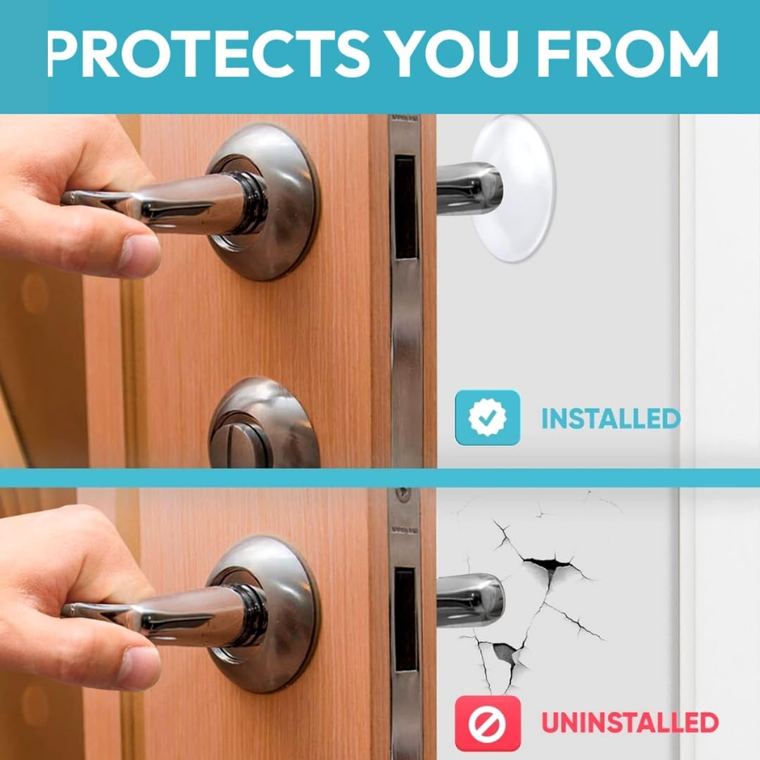 Strongest Home Door Wall Protector Clear Bumpers (Set of 20) – 2 Inch Silicone Adhesive Pads for