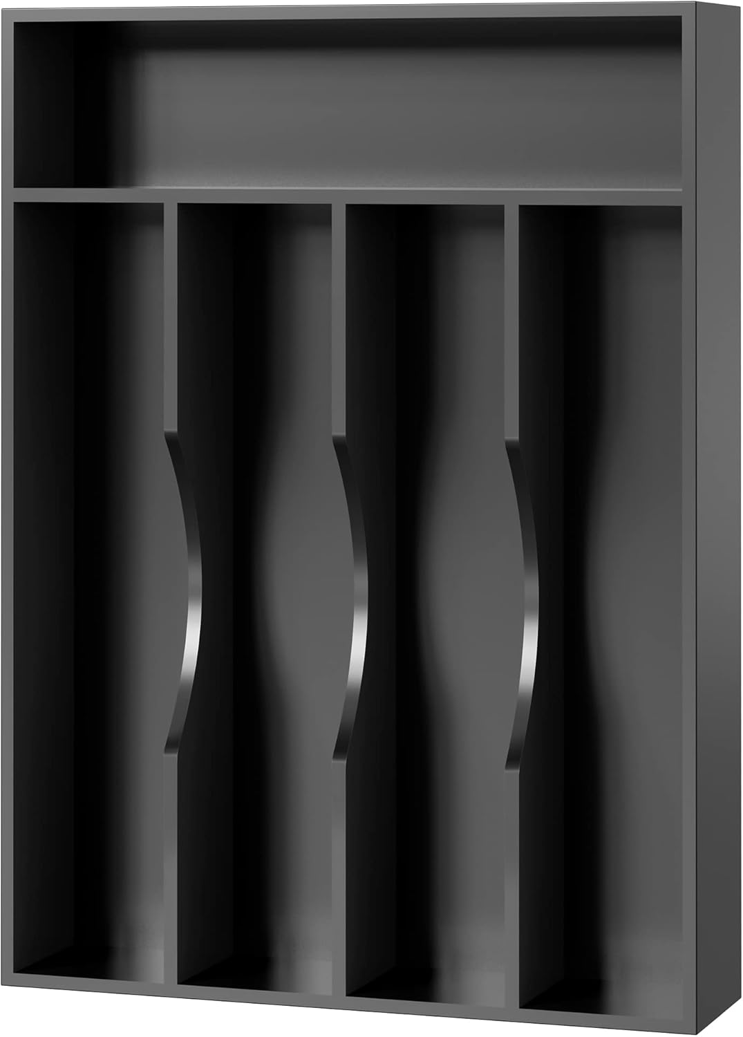Bellsal Black Utensil Organizer 10 Inch Silverware Tray for Utensil Holder Cutlery Organizer