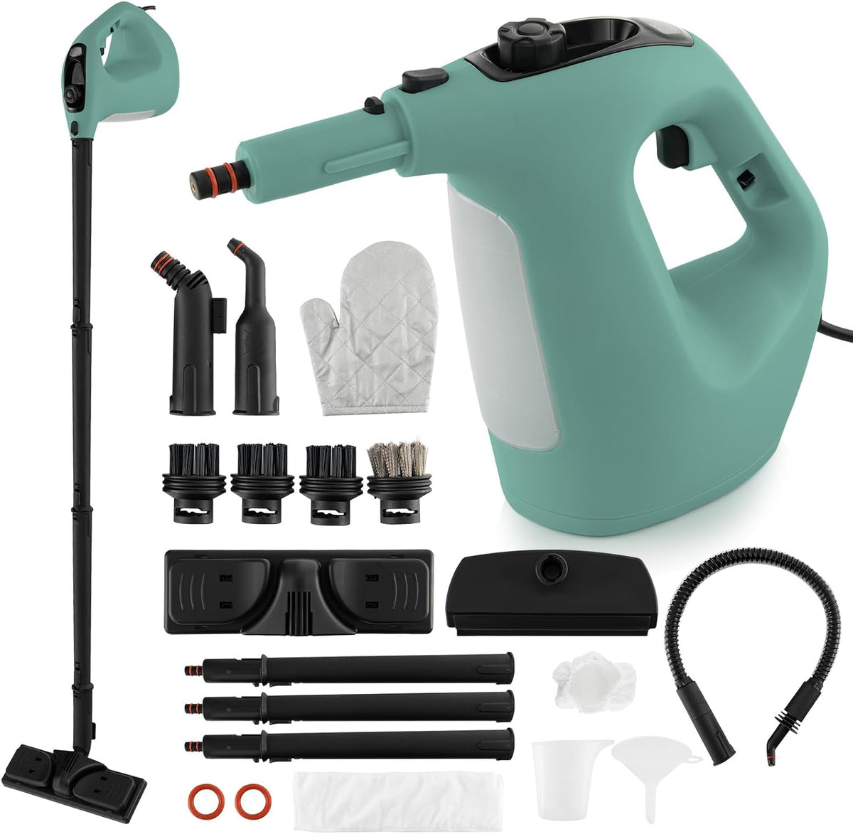 COSTWAY Handheld MultiPurpose Steam Cleaner with 17 Pieces, 350ml Large Capacity Steam Mop