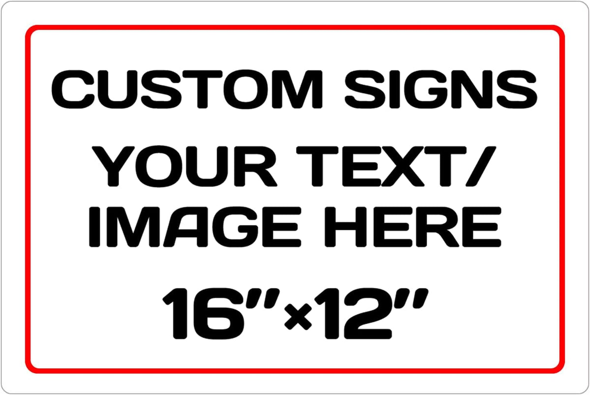Custom Aluminum Weatherproof Metal Sign - Multiple Sizes, Personalized Text & Picture - Hazard