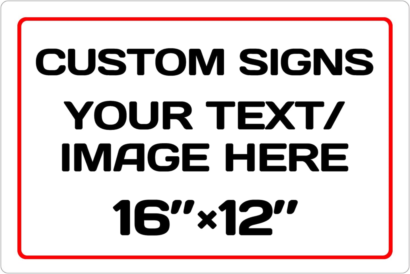 Custom Aluminum Weatherproof Metal Sign - Multiple Sizes, Personalized Text & Picture - Hazard