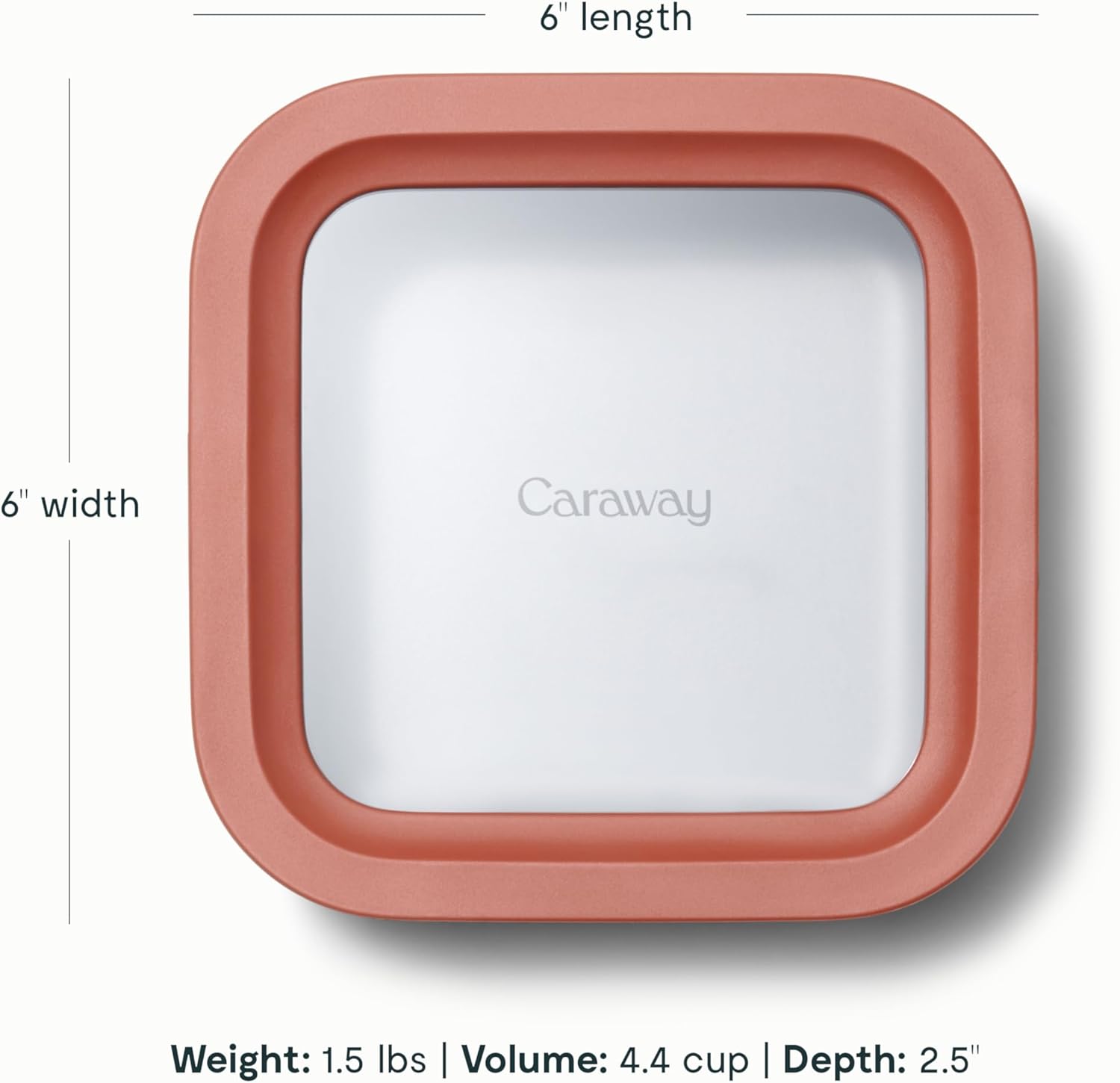 Caraway 2pc Glass Food Storage Set - 4.4 Cup Food Containers (2) - Ceramic Coated - Non Toxic, Non