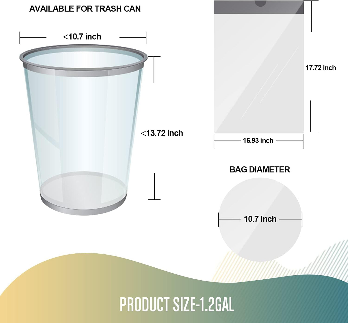 FORID Mini Drawstring Trash bags - 1.2 Gallon White Plastic Garbage Bags 240 Count Small Can Liners