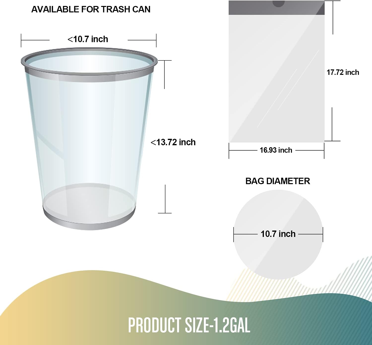 FORID Mini Drawstring Trash bags - 1.2 Gallon White Plastic Garbage Bags 240 Count Small Can Liners