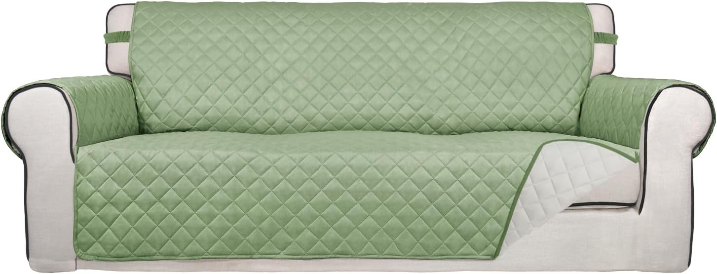 PureFit Reversible Quilted Sofa Cover, Water Resistant Slipcover Furniture Protector, Washable