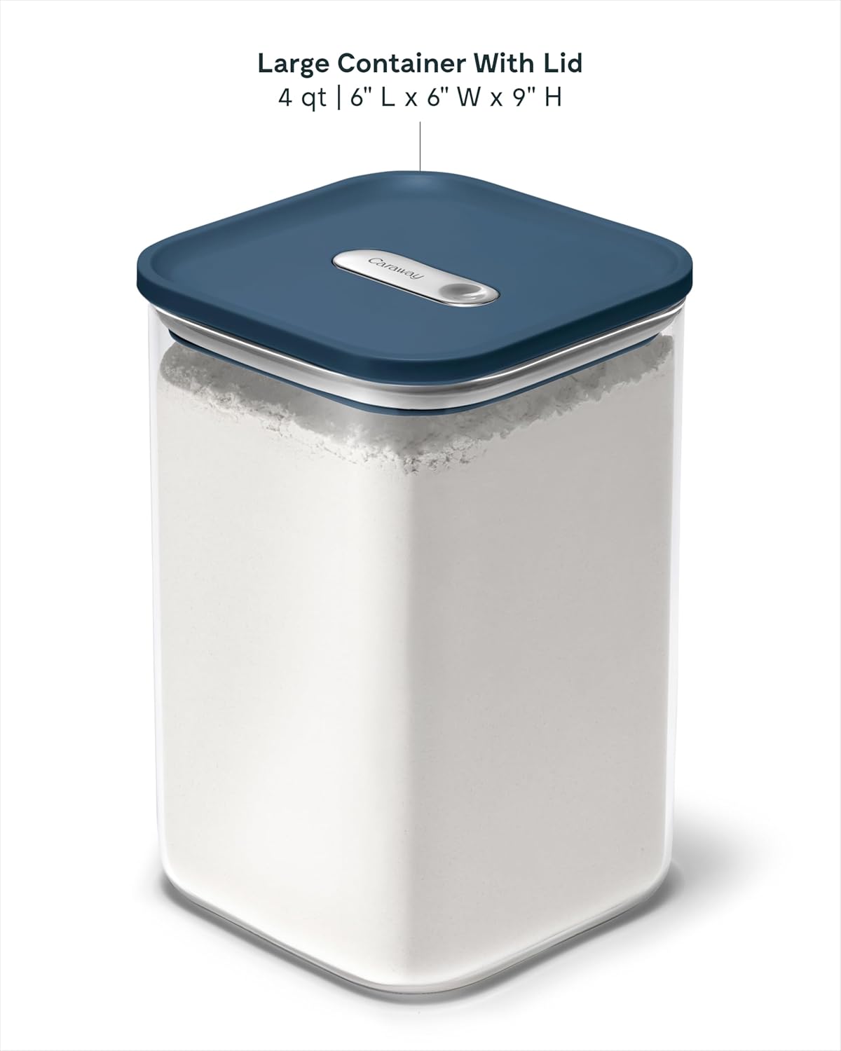 Caraway 4qt Glass Airtight Food Storage Container with Lid – Non-Toxic, BPA-Free Kitchen Storage