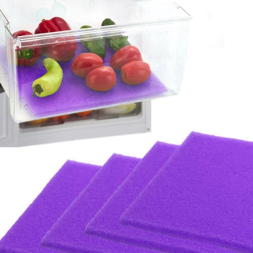 Dualplex® Fruit & Veggie Life Extender Liner for Fridge Refrigerator Drawers, 12x15 Inches (4 Pack)