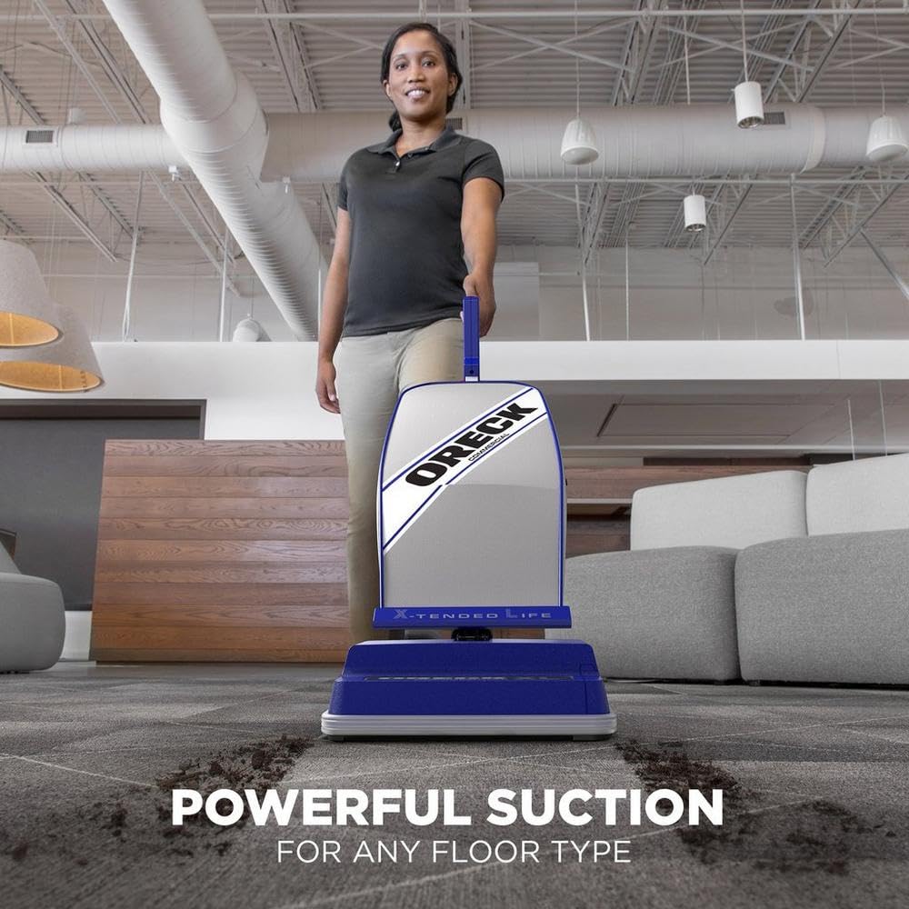 Oreck Commercial XL Vacuum Cleaner, Bagged Upright Vac for Carpets and Hard Floor, Lightweight