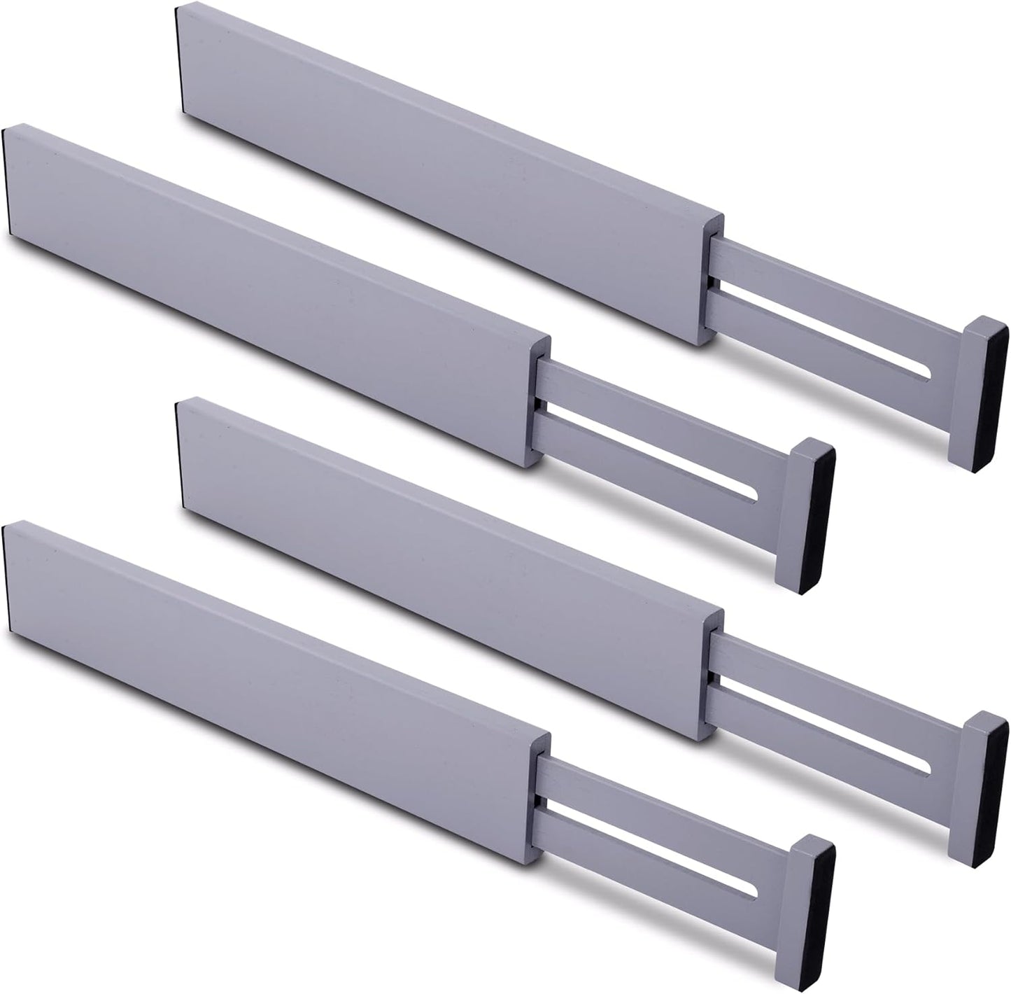 Utoplike Bamboo Drawer Dividers Large, Gray Kitchen Drawer Organizers Adjustable, Spring Loaded