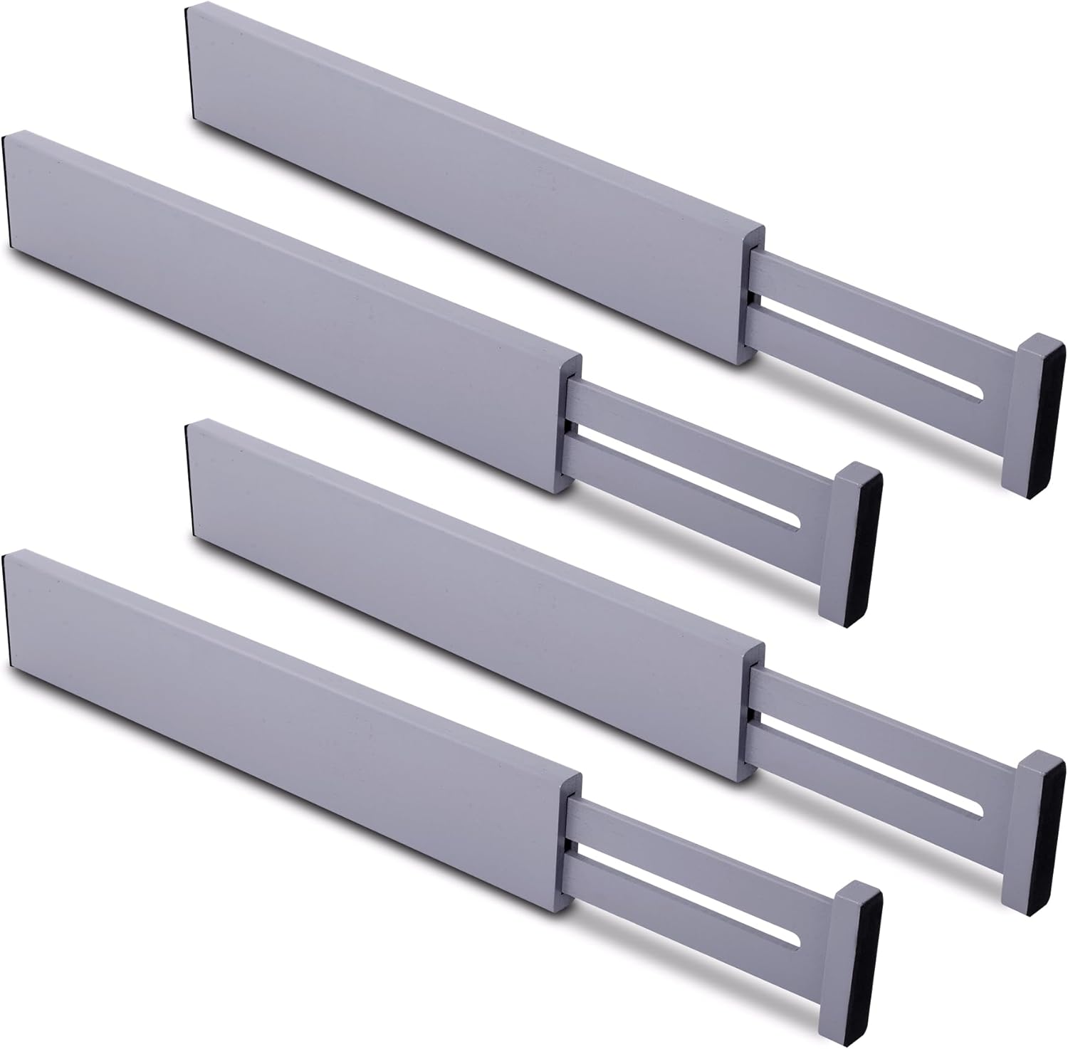 Utoplike Bamboo Drawer Dividers Large, Gray Kitchen Drawer Organizers Adjustable, Spring Loaded