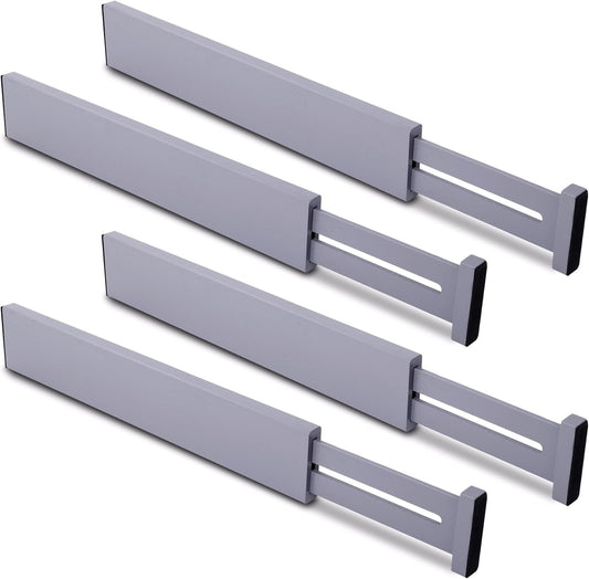 Utoplike Bamboo Drawer Dividers Large, Gray Kitchen Drawer Organizers Adjustable, Spring Loaded