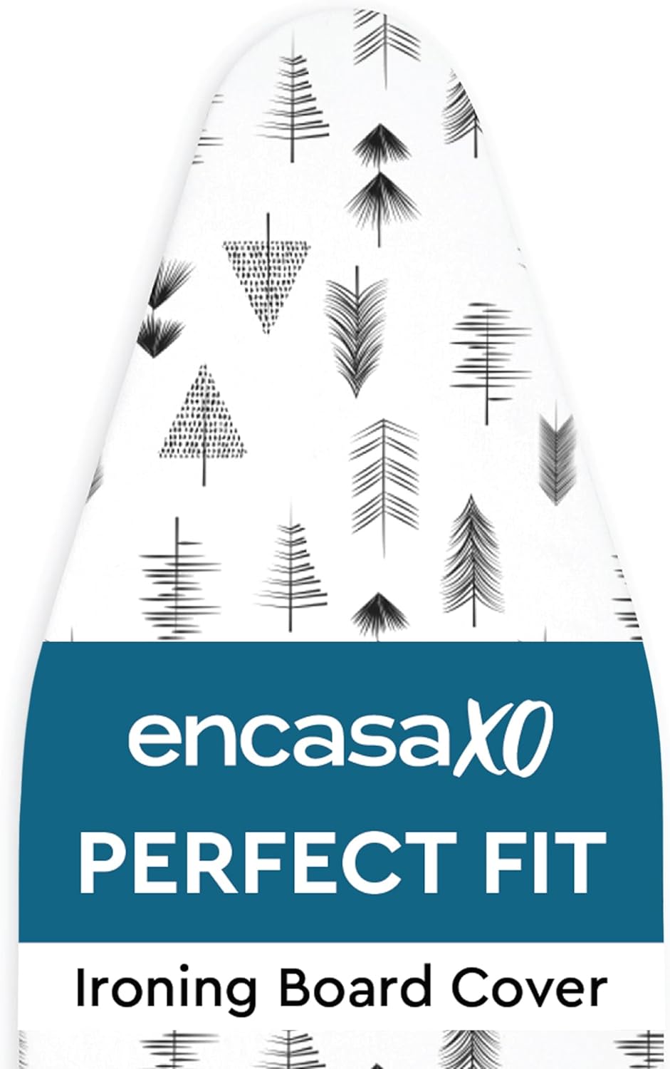 Encasa XO Ironing Board Cover and Pad 42"x14" - Thick 3mm Felt Padding, Drawstring Tightening &