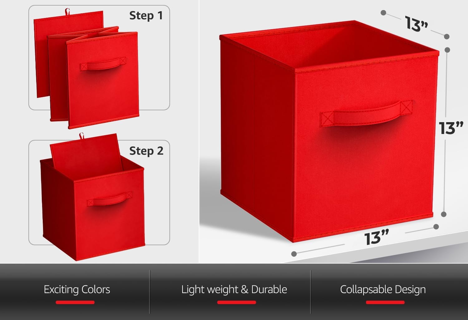 Sorbus Fabric Storage Cubes - 6 Foldable Storage Bins for Organizing Pantry, Cubbies, Toy Box