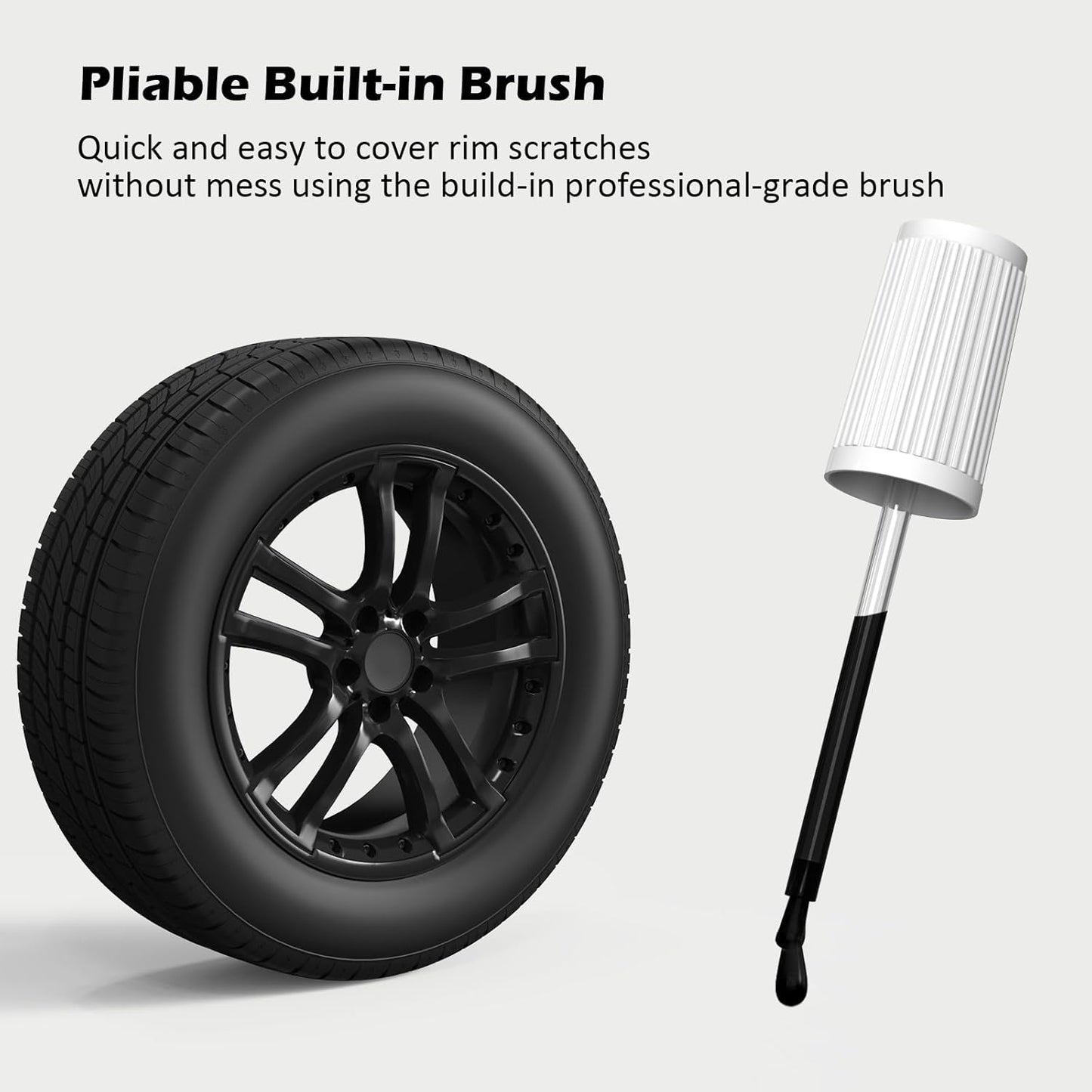 FOLLOWIN Matte Black Rim Touch Up Paint for Cars,Car Wheel Rim Paint Repair Kit,Automotive Rim