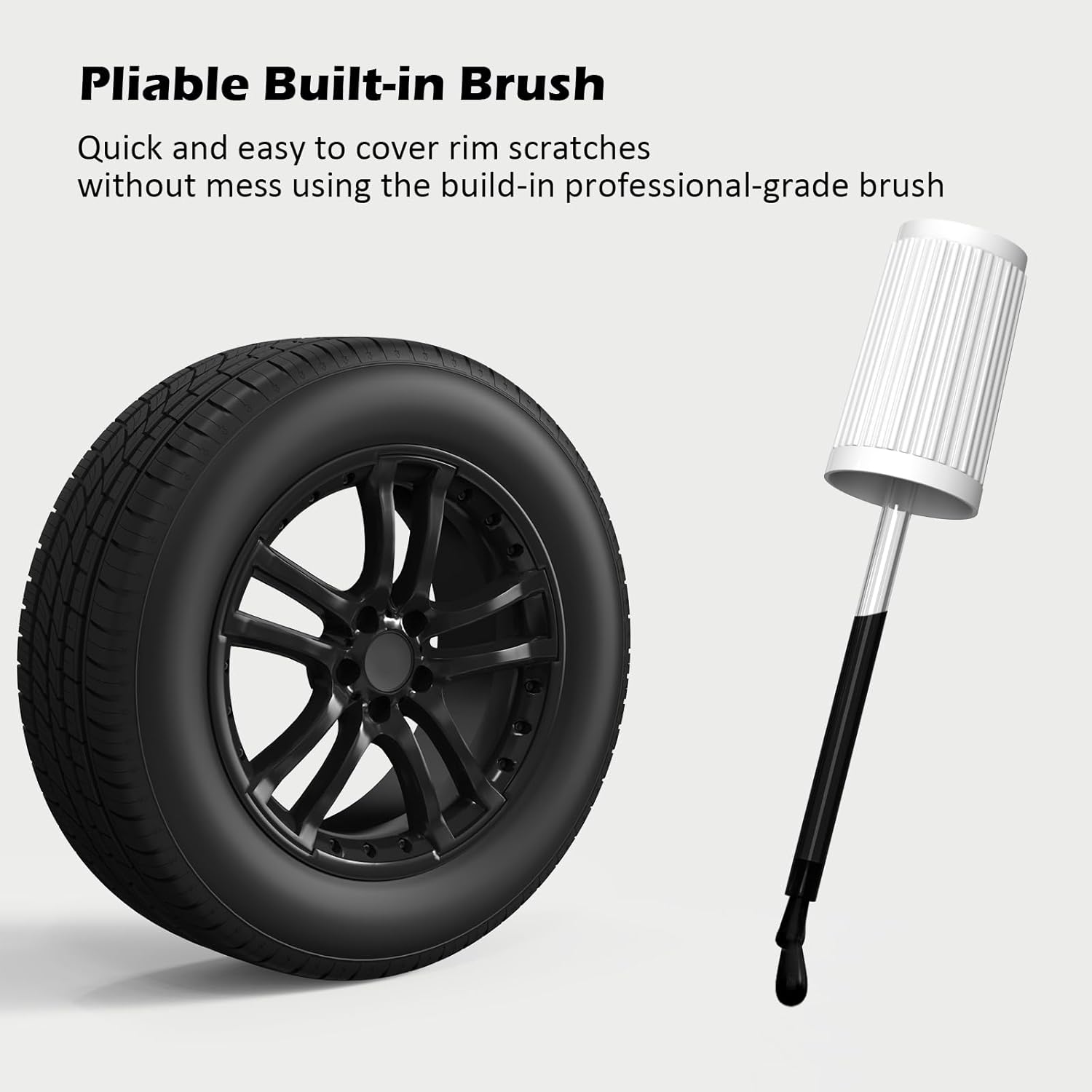 FOLLOWIN Matte Black Rim Touch Up Paint for Cars,Car Wheel Rim Paint Repair Kit,Automotive Rim