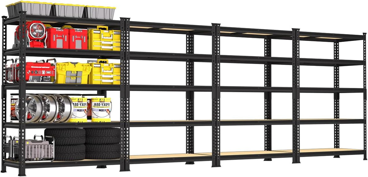 PrimeZone 35.5" x 12" x 72" Heavy Duty Storage Shelves - 5 Tier Adjustable Garage Storage Shelving