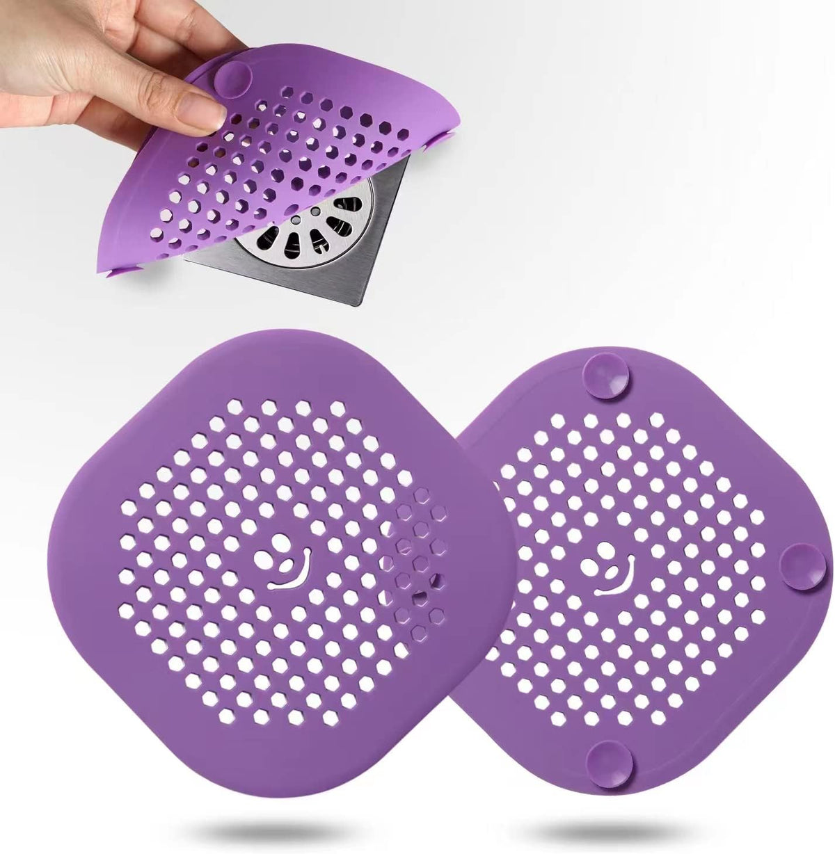2 Pack Drain Hair Catcher Silicone Drain Protector Bathroom Accessories Hair Stopper Drain Cover