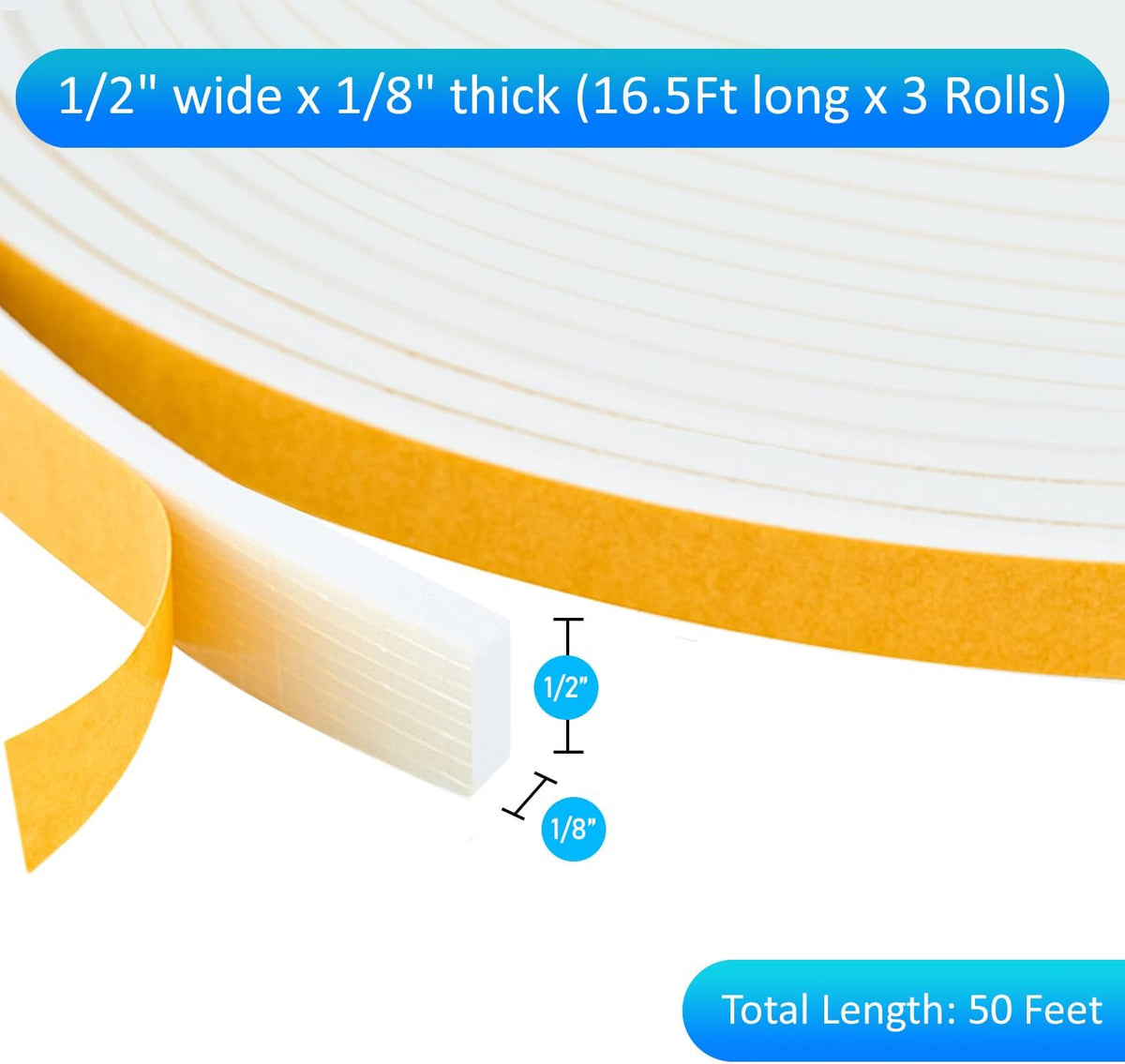 High Density Foam Weather Stripping Door Seal Strip Insulation Tape Roll for Insulating Door Frame
