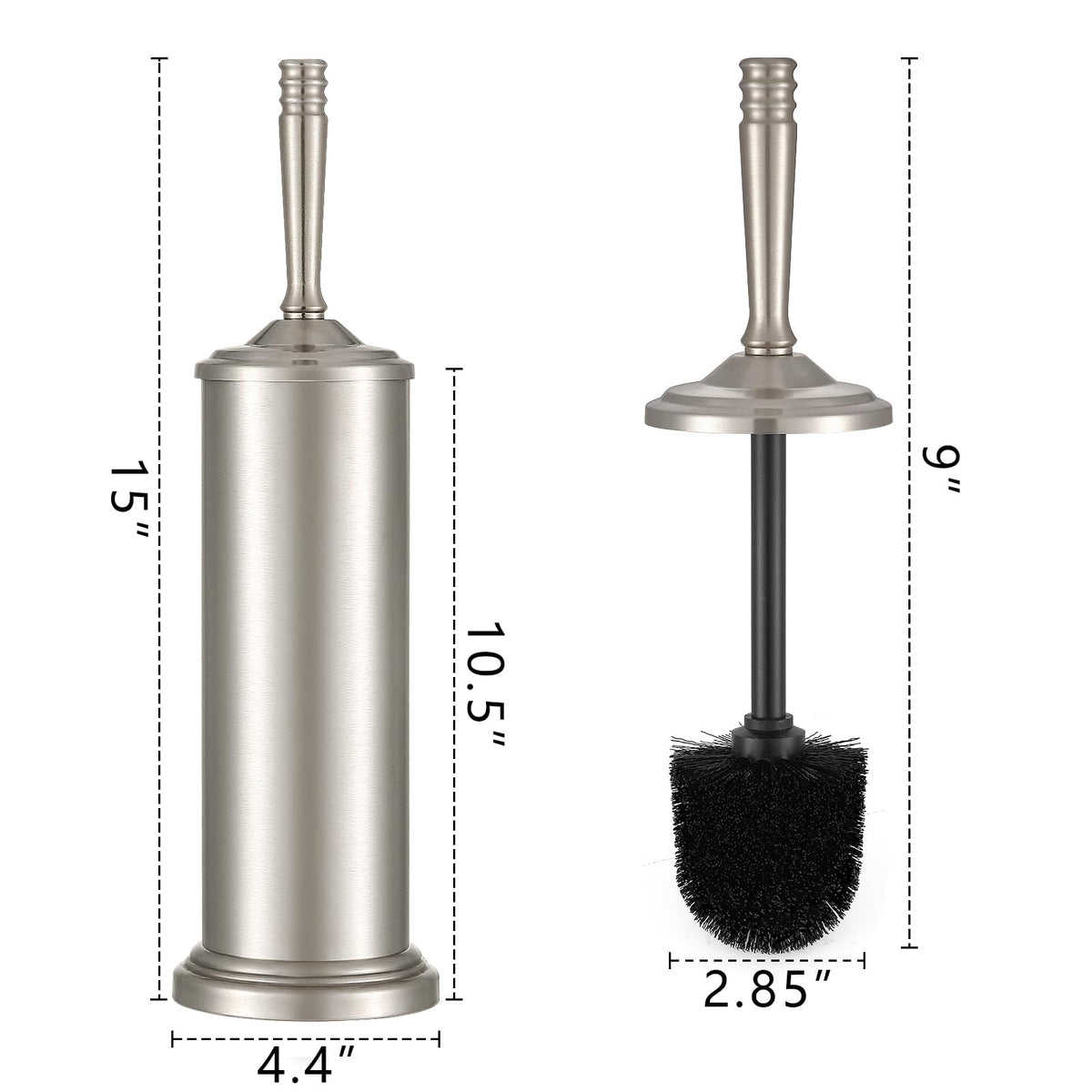 Hioflyme Stainless Steel Toilet Brush and Holder Set – view 4