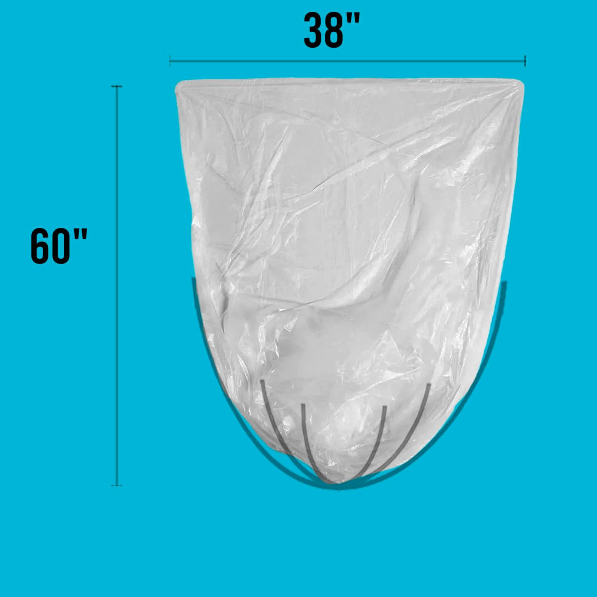 55-60 Gallon Trash Bags, 150 Count Bulk, Heavy Duty Clear Plastic Recycling Garbage Bags