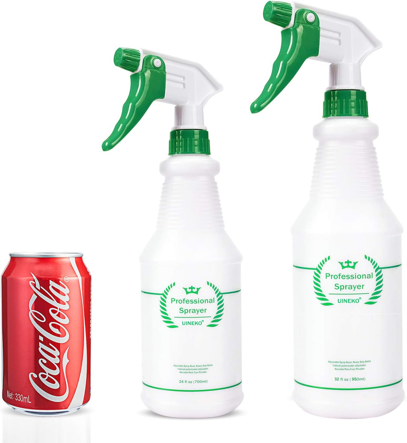 Plastic Spray Bottle (3 Pack, 32 Oz, 3 Colors) Heavy Duty All-Purpose Empty Spraying Bottles Leak