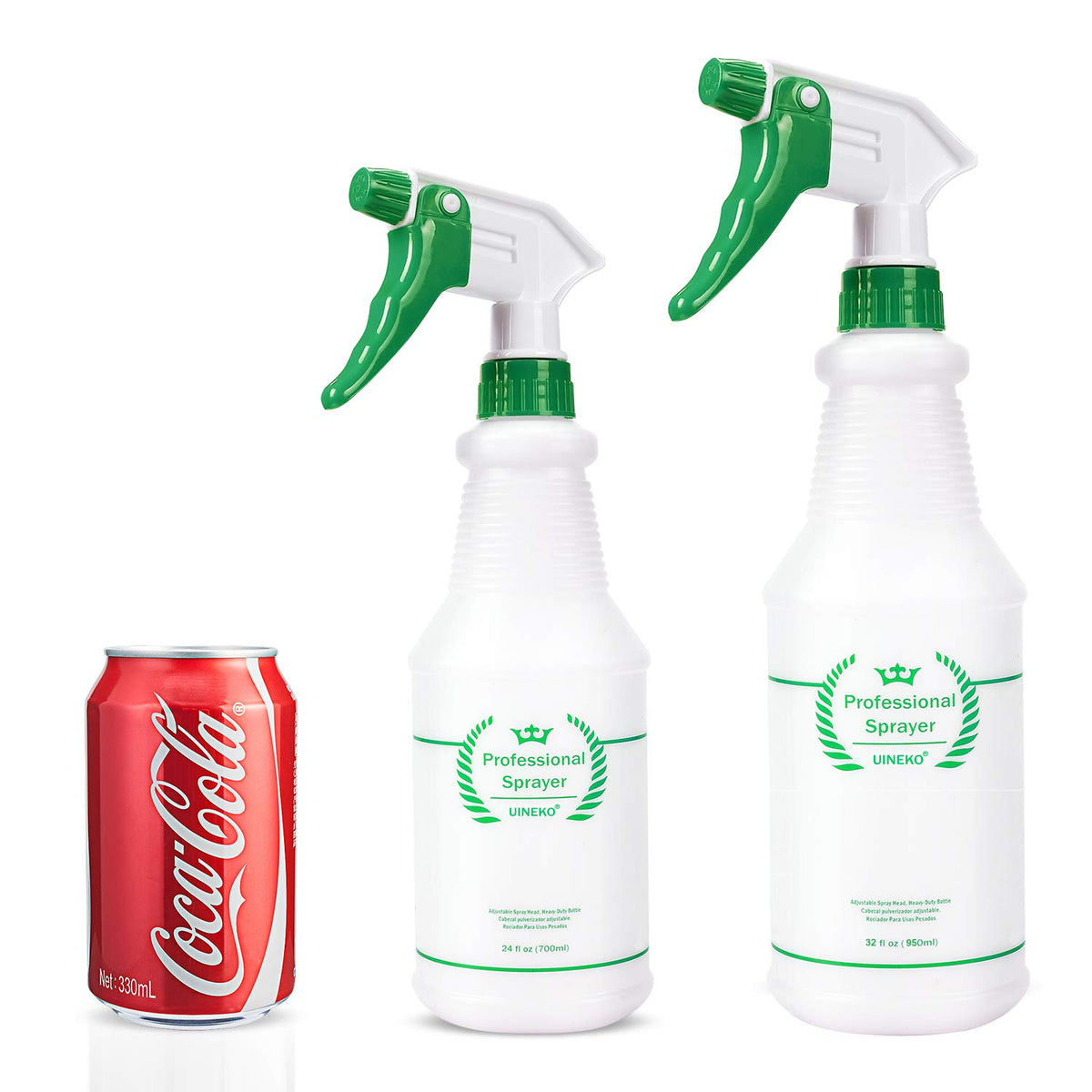 Plastic Spray Bottle 2 Pack, 32 Oz, All-Purpose Heavy Duty Spraying Bottles Leak Proof Mist Empty