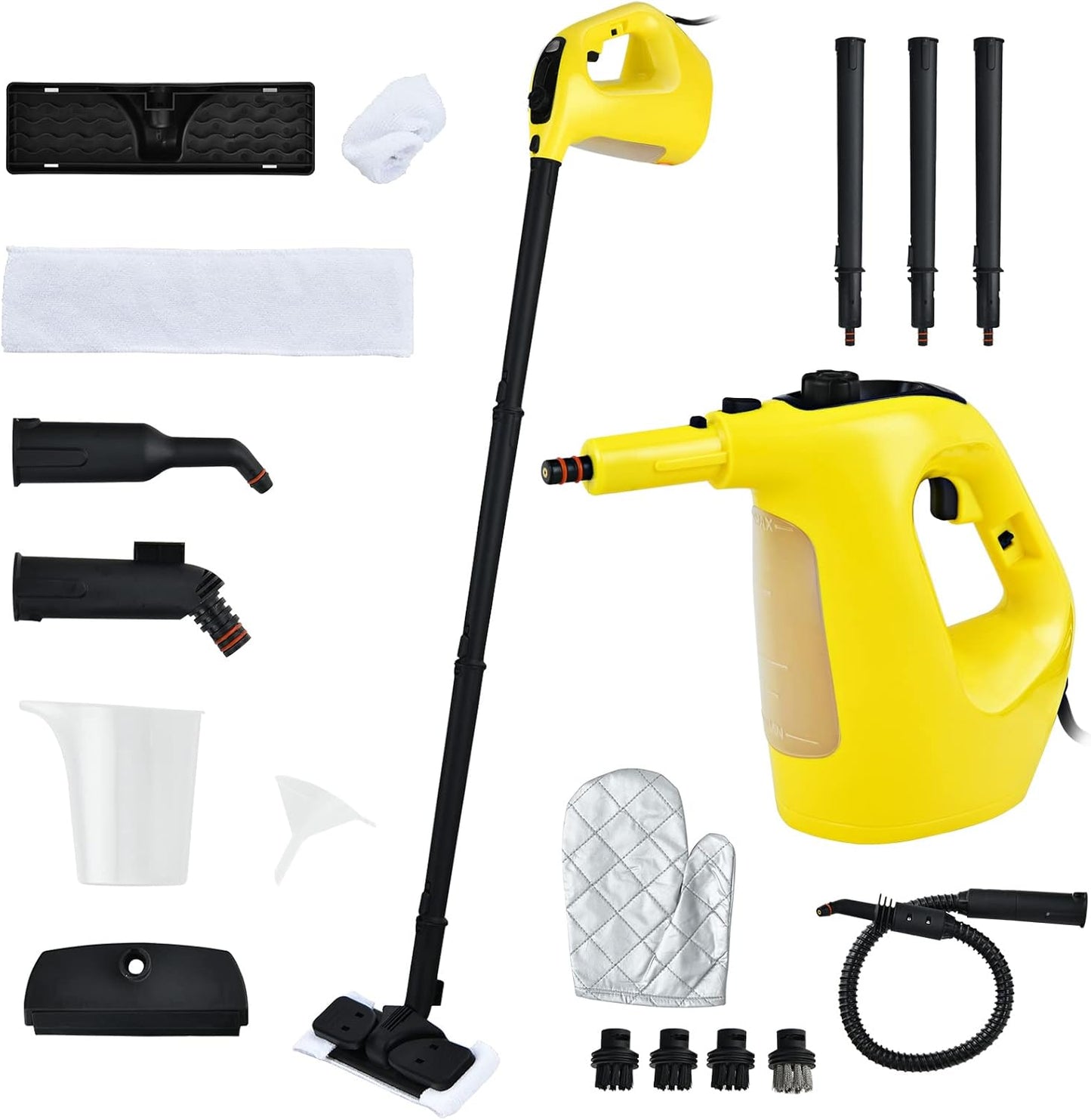 COSTWAY Handheld MultiPurpose Steam Cleaner with 17 Pieces, 350ml Large Capacity Steam Mop