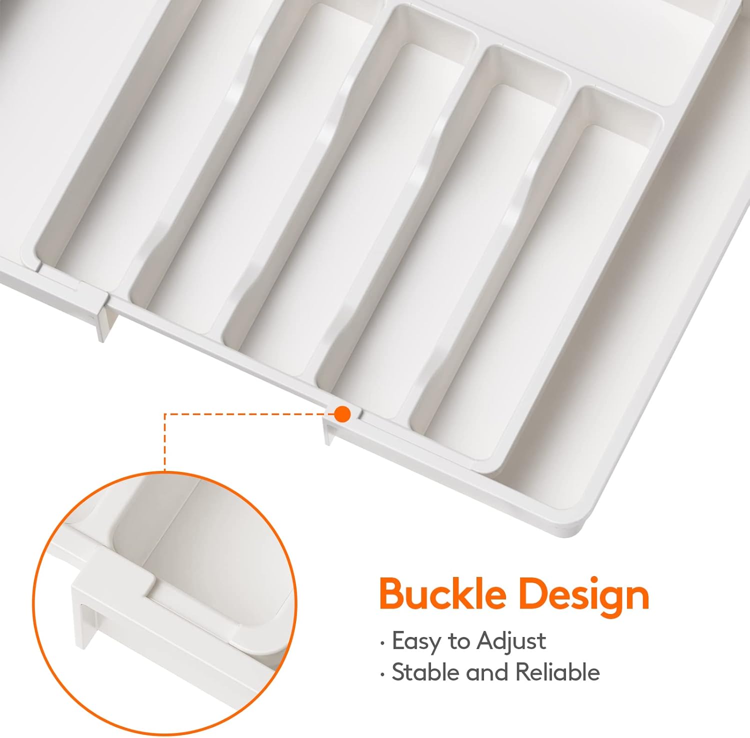 Lifewit Silverware Drawer Organizer, Expandable Utensil Tray for Kitchen, BPA Free Flatware and