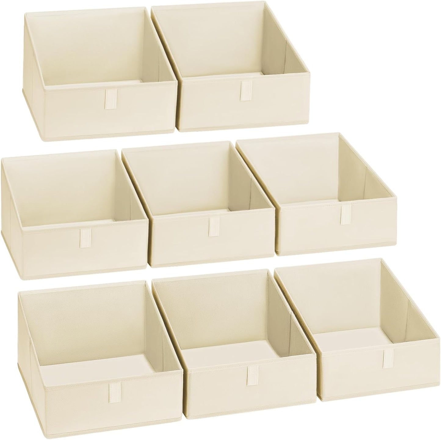 DIMJ Closet Storage Bins 8 Pack - Fabric Trapezoid Closet Organizer Bin, Foldable Storage Baskets
