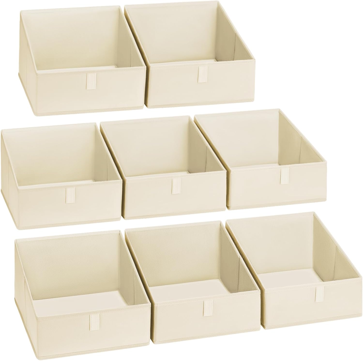 DIMJ Closet Storage Bins 8 Pack - Fabric Trapezoid Closet Organizer Bin, Foldable Storage Baskets