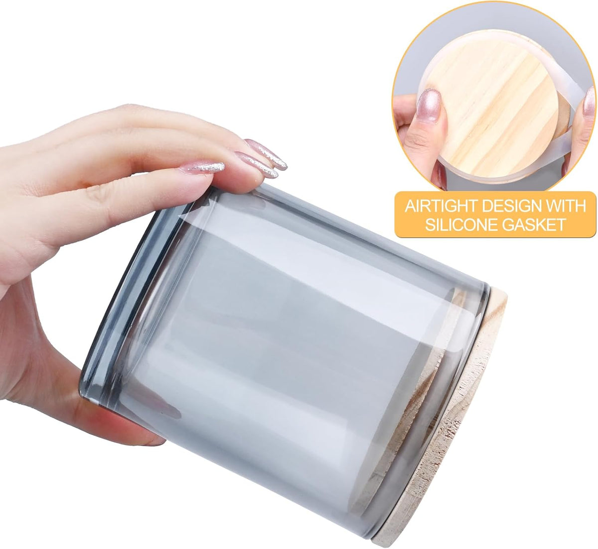 14 OZ Thick Candle Jars for Making Candles 12 Pcs, 3 Wick Empty Jars with Wood Lids for Candle