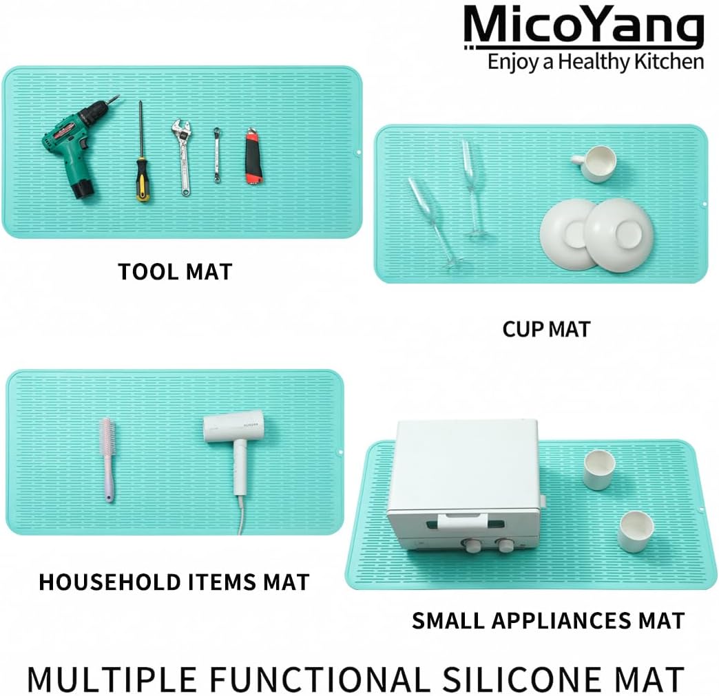 Silicone Dish Drying Mat for Multiple Usage,Easy clean,Eco-friendly,Heat-resistant Silicone Mat for