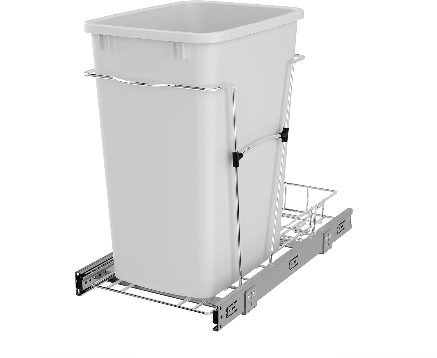 Rev-A-Shelf Pullout Trash Can for Kitchen Cabinets 35 Quart Garbage Waste Recycling Bin with Full