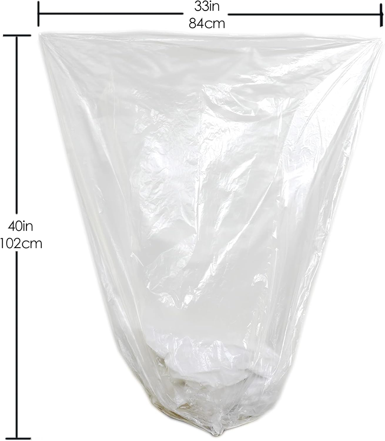 TYPLASTICS 33 Gallon Clear Trash Can Liners - 33" x 40" - High Density Garbage Bags - Case of 500