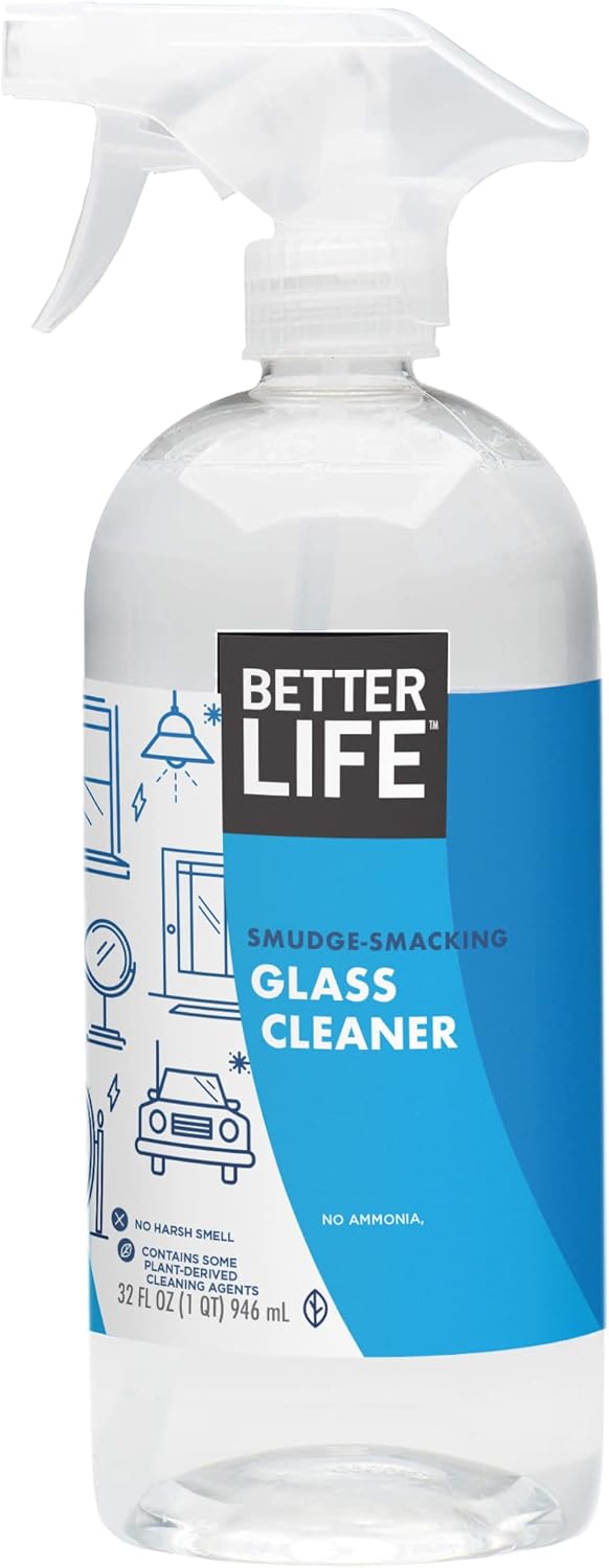 Better Life Glass Cleaner, Streak-free Window Cleaner, Surface Cleaning Spray, Mirror, Screen and
