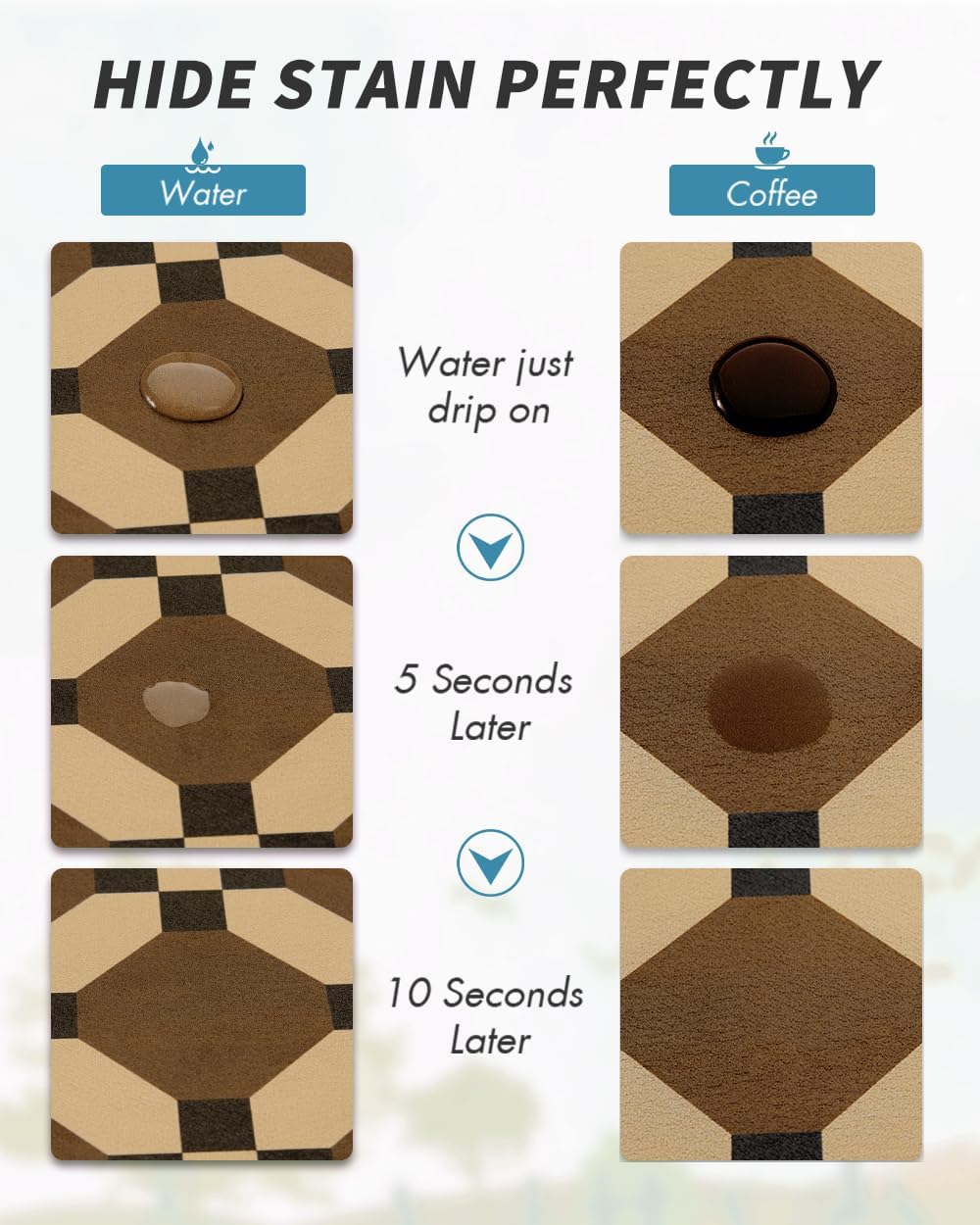 AMOAMI Coffee Mat Hide Stain Rubber Backed Absorbent Dish Drying Mat for Kitchen Counter - Fits