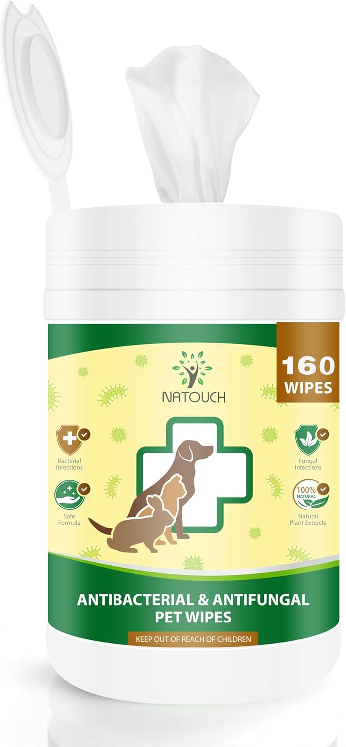 Antifungal and Antibacterial Wipes for Dogs & Cats, Dog Yeast Infection Treatment Wipes, All