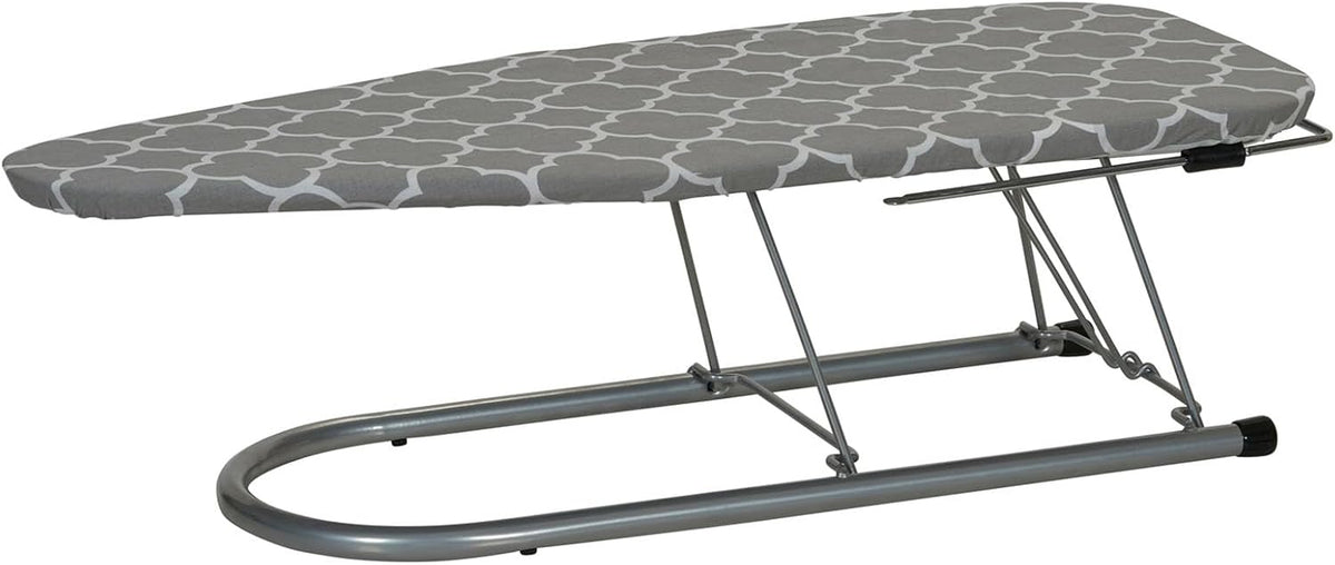 Household Essentials Tabletop Ironing Board with Iron Rest and Door Hanger | Compact Folding