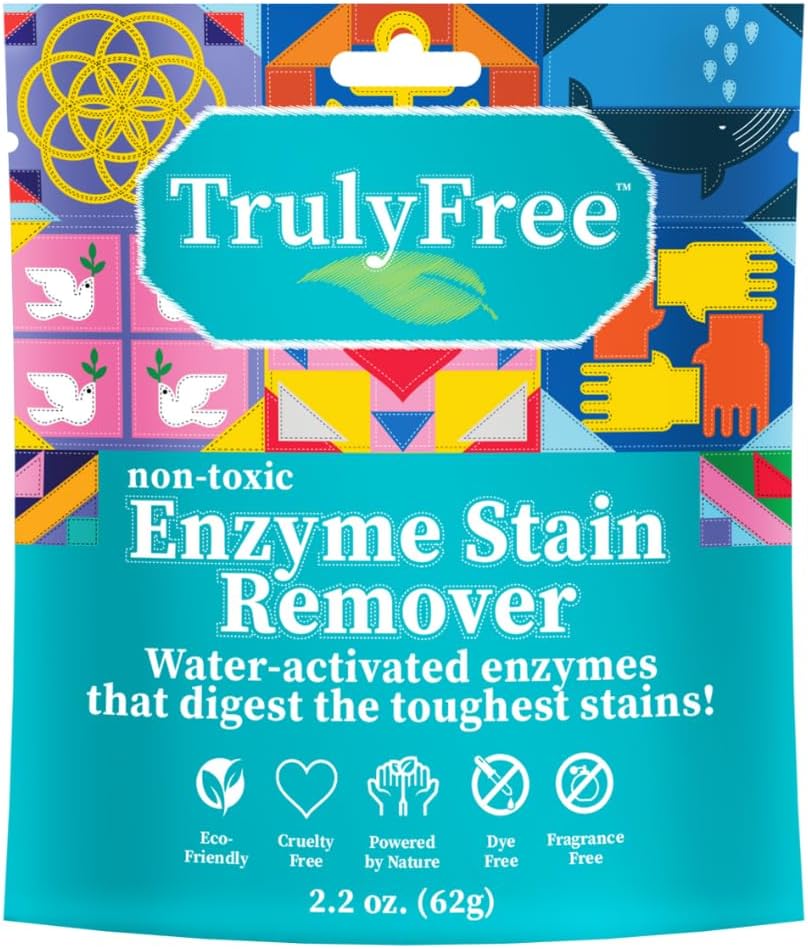 Truly Free Enzyme Laundry Stain Remover - Natural Laundry Detergent Booster for Blood, Grass, Pet