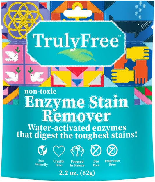 Truly Free Enzyme Laundry Stain Remover - Natural Laundry Detergent Booster for Blood, Grass, Pet