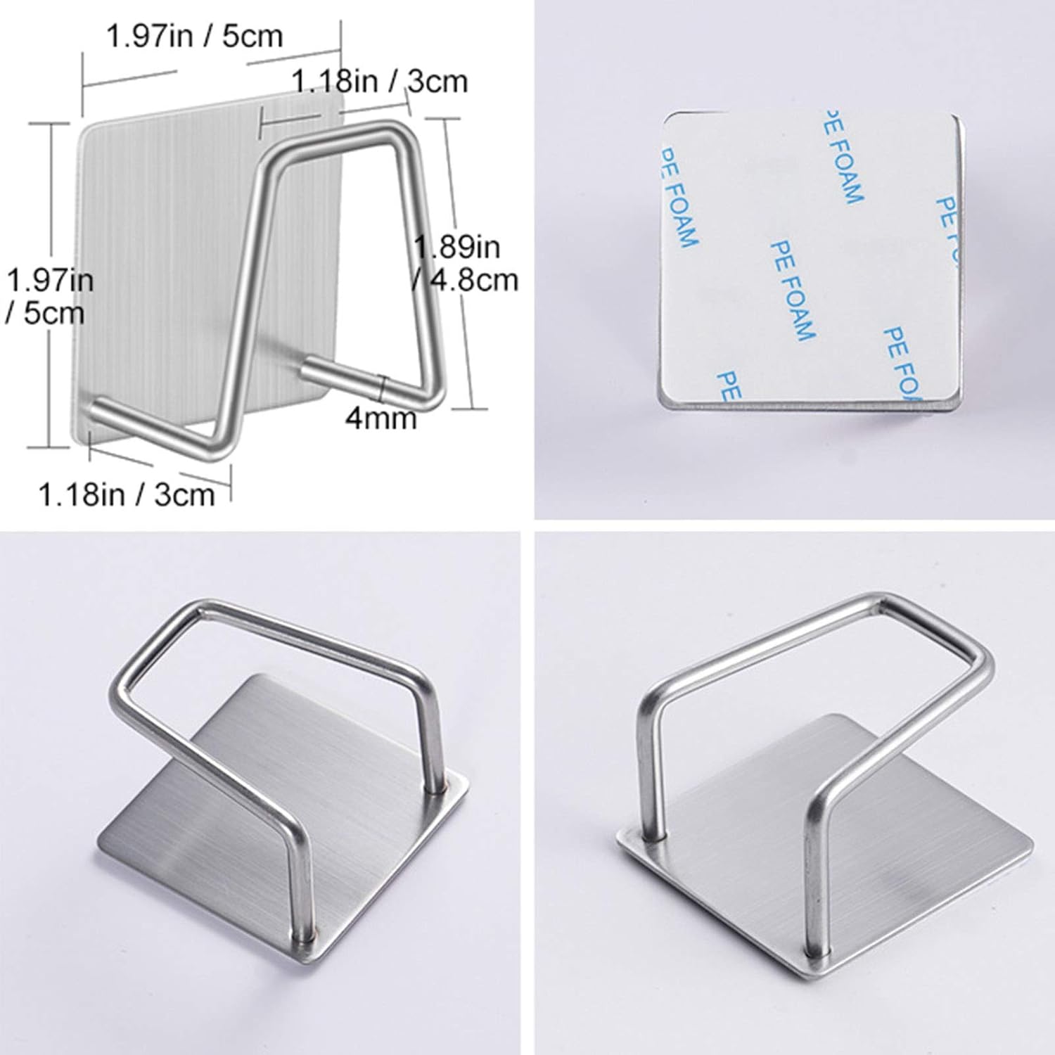 Adhesive Sponge Holder Sink Caddy for Kitchen Accessories - SUS304 Stainless Steel Rust Proof