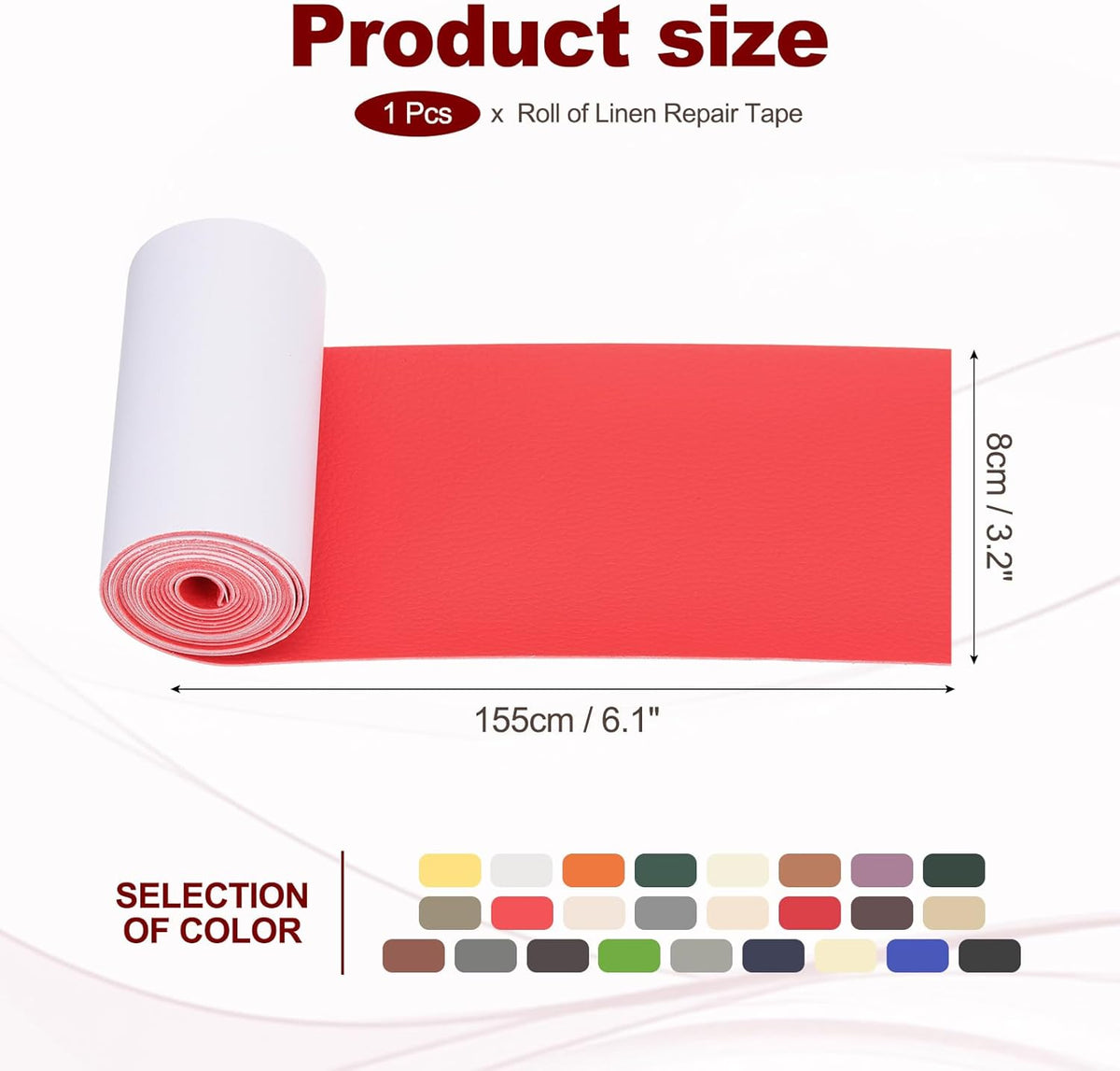 PATIKIL Leather Patches Tape for Furniture, 3.2 x 61 Inch Self Adhesive Vinyl Leather Repair Kit
