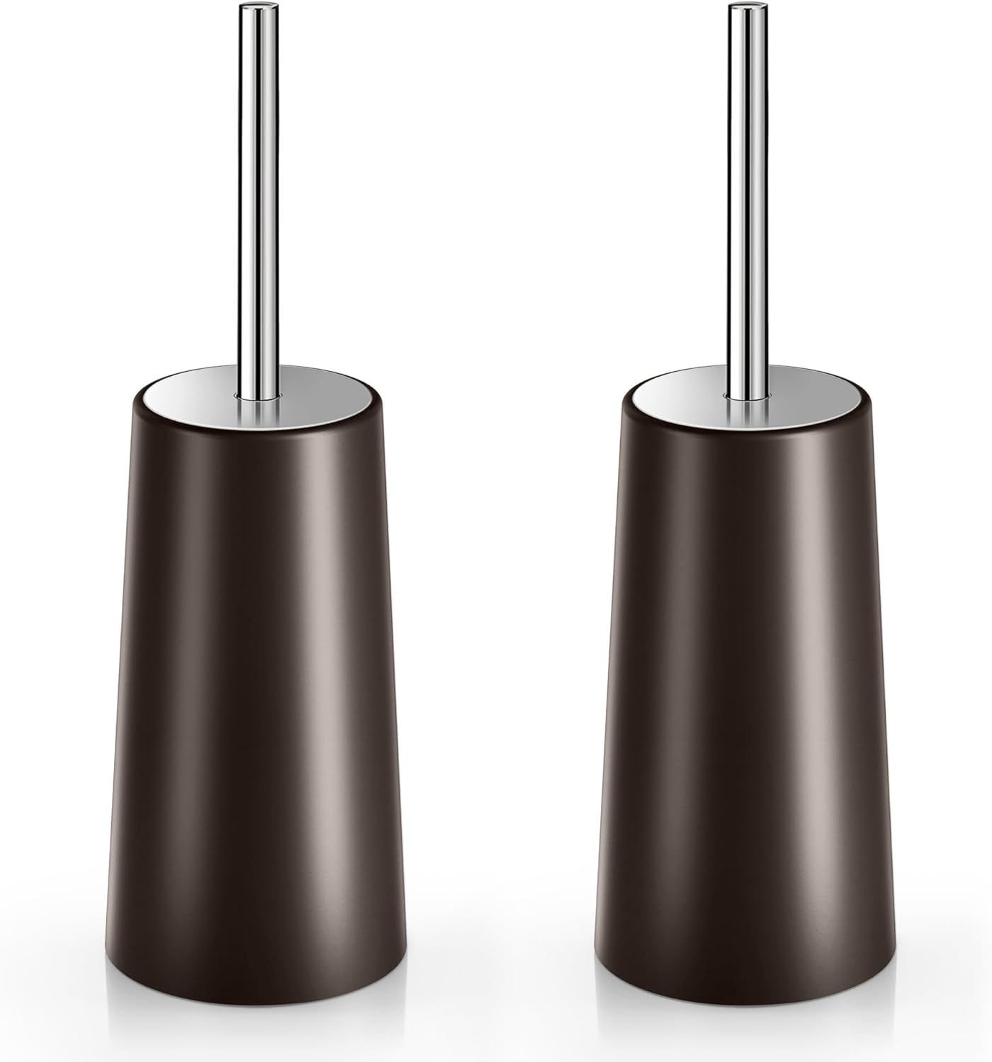 Toilet Brush and Holder, 2 Pack Toilet Brush with 304 Stainless Steel Long Handle, Toilet Bowl