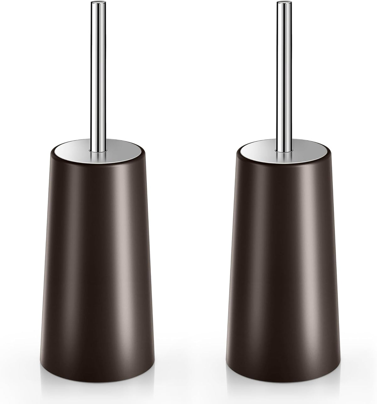 Toilet Brush and Holder, 2 Pack Toilet Brush with 304 Stainless Steel Long Handle, Toilet Bowl