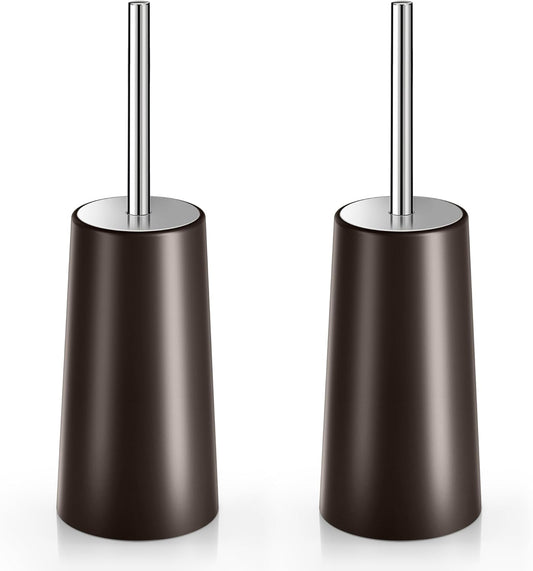 Toilet Brush and Holder, 2 Pack Toilet Brush with 304 Stainless Steel Long Handle, Toilet Bowl