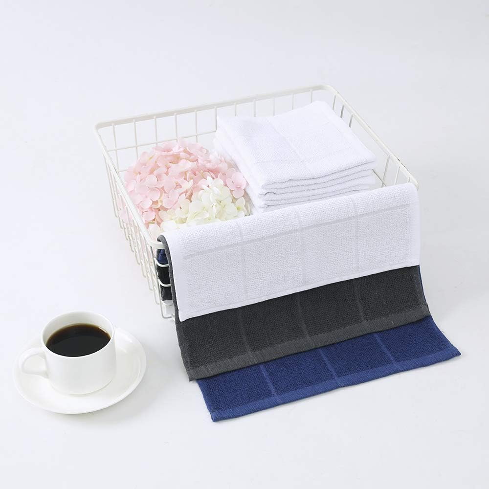 Glynniss Blue Dish Cloths Kitchen Highly Absorbent Navy Dish Rags 100% Cotton Dish Cloths for