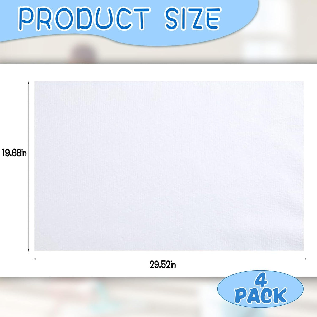 4 Pack Extra Large Microfiber Cleaning Cloths 20"x30", Lint-Free Reusable Towels for Home, Glass