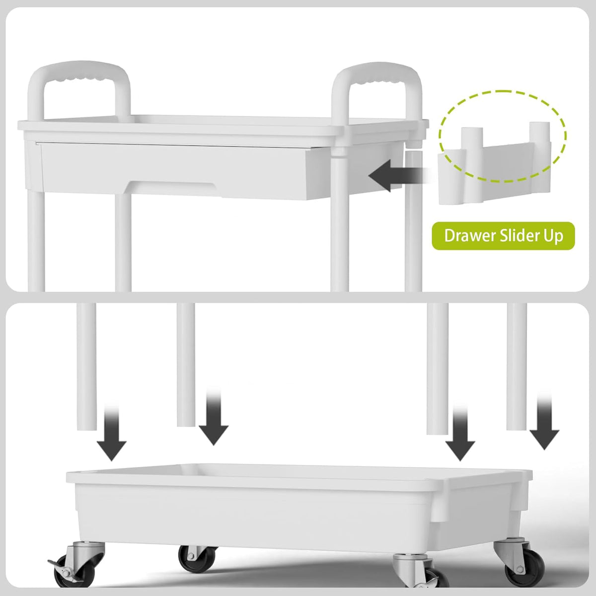 3 Tier Rolling Cart Organizer,Laundry Room Bathroom Organizers and Storage Office Shelves Mobile